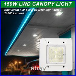 2 Pack 150W LED Canopy Light Parking Lot Gas Station Lamp IP65 21000LM 5700k UL
