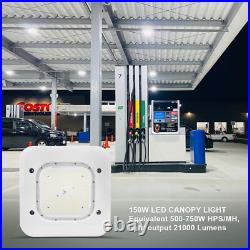 2 Pack 150W LED Canopy Light Parking Lot Gas Station Lamp IP65 21000LM 5700k UL