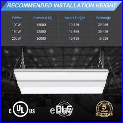 2-Pack 150W LED Linear High Bay Light 22500LM UL Listed Commercial Shop Lights