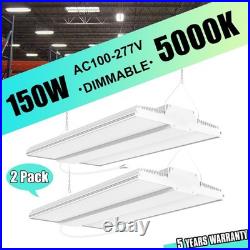 2 Pack 150W LED Linear High Bay Warehouse Light Fixture Factory 650W Equivalent