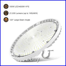 2-Pack 150W UFO LED High Bay Lights Dimmable 21000LM 400W HID/HPS Equiv. 5000K