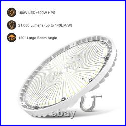 2-Pack 150W UFO LED High Bay Lights Dimmable 21000LM 400W HID/HPS Equiv. 5000K