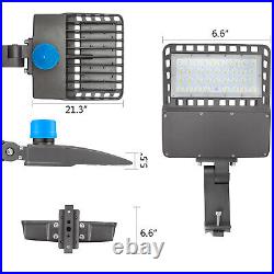 2 Pack 200 Watt LED Parking Lot Lights Arm Mount Dusk-to-Dawn Photocell Sensor