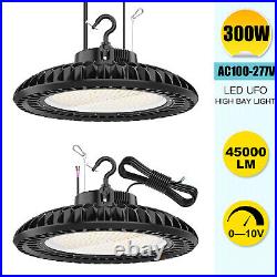 2 Pack 300W LED High Bay Lighting Commercial Warehouse Workshop Garage GYM Light
