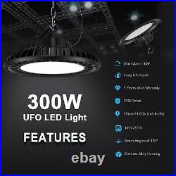 2 Pack 300W LED High Bay Lighting Commercial Warehouse Workshop Garage GYM Light