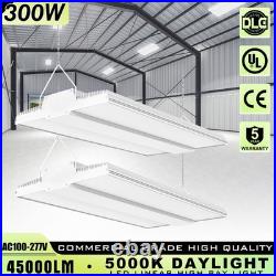 2 Pack 300W LED Linear High Bay Lights Commercial Fixture 5000K 45000LM 100-277V