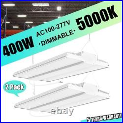 2 Pack 400W LED Commercial Linear High Bay Lighting for Warehouse Shop Factory
