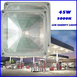 2 Pack 45W LED Canopy Light, Outdoor LED Parking Garage Lights, Low Bay Lighting