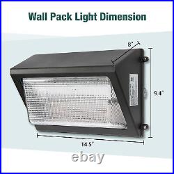 2 Pack 60W LED Wall Pack Light Dusk to Dawn Photocell Commercial Garden Lights