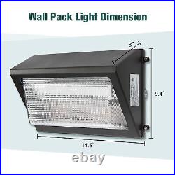 2 Pack 60W LED Wall Pack Light with Dusk-to-Dawn Commercial Security Lighting US