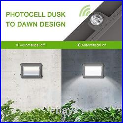 2-Pack 60W LED Wall Pack Lights with Photocell Outdoor Security Lightings IP65