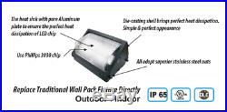 2-Pack 60W OUTDOOR LED WALL PACK UL DLC 5000K, IP65 REPLACES 250-400W MH