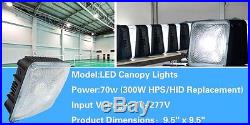 2 Pack 70Watt LED Canopy Lights Ceiling Fixture UL-Listed & DLC-Qualified AC110V