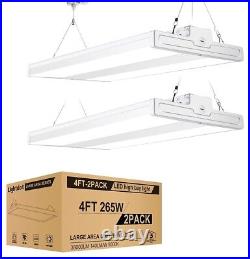 2 Pack Hanging Led High Bay Shop Light 4ft 5000k Daylight White Maximum Coverage