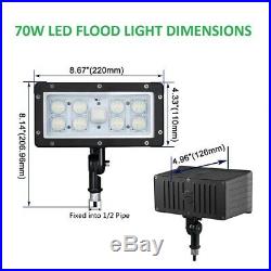 2 Pcs 1000LED 70W LED Flood Light IP66 Waterproof 5000K LED Flood Lights Fixture