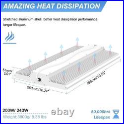 2 Pcs 240W LED Linear High Bay Light Commercial Shop Light Fixture Dimmable Lamp