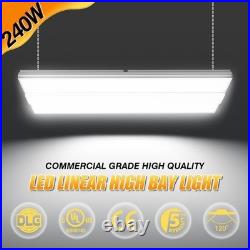 2 Pcs 240W LED Linear High Bay Light Commercial Shop Light Fixture Dimmable Lamp