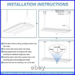 2 Pcs 240W LED Linear High Bay Light Commercial Shop Light Fixture Dimmable Lamp