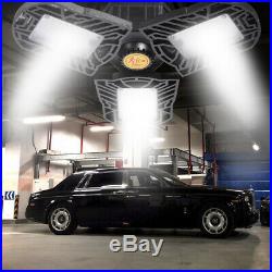 2 X Deformable Tri-Fold Lamp Motion Activated LED Garage High Bay Light 60W E27
