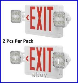 2-packs LED Combo EXIT Sign Light with Emergency back up UL-94V-0