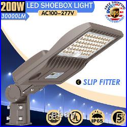 30000LM 200W LED Parking Lot Pole Light Outdoor Driveway Street Area Lighting