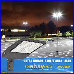 300W LED Parking Lot Dusk to Dawn Outdoor LED Street Light Shoebox Pole Light US