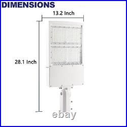 300W LED Parking Lot Light Shoebox Area Light Slip Fitter Mount White 5000K IP65