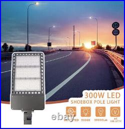 300W LED Parking Lot Lights Dusk-to-Dawn Street Pole fixture Shoebox Area Light