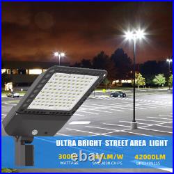 300W LED Parking Lot Lights Street Light Shoebox Pole Light Fixture Dusk to Dawn