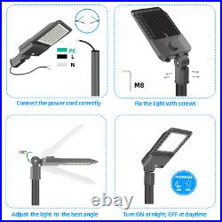 300W LED Parking Lot Lights Street Light Shoebox Pole Light Fixture Dusk to Dawn