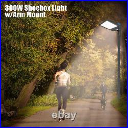 300W LED Parking Lot Shoebox Light Outdoor Commercial Street Pole Area Fixture
