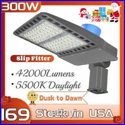 300W LED Shoebox Area Light Dusk To Dawn Commercial Outdoor Parking Lot Lights