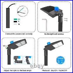 300W LED Shoebox Area Light Dusk To Dawn Commercial Outdoor Parking Lot Lights