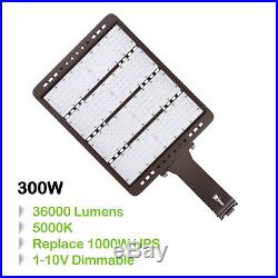 300W LED Shoebox Commerical Dimmable Pole Light Parking Lot Lamp 36000lm 5000K