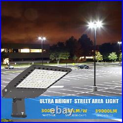 300W LED Shoebox Light With Dusk to Dawn Commercial LED Parking Lot Pole Fixture