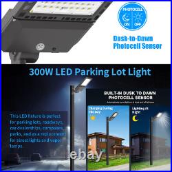300W LED Shoebox Parking Lot Light Commercial Outdoor Area Street Pole Lighting