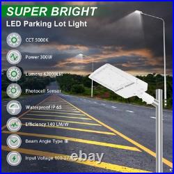 300W LED Shoebox Parking Lot light Fixture 5000K Replace 800W MH Area Road light