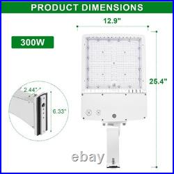 300W LED Shoebox Parking Lot light Fixture 5000K Replace 800W MH Area Road light