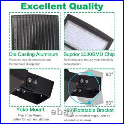 300W LED Shoebox Parking Lot light Fixture with Dusk to Dawn Photocell 5000K DLC