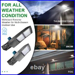 300W LED Shoebox Parking Lot light Fixture with Dusk to Dawn Photocell 5000K DLC
