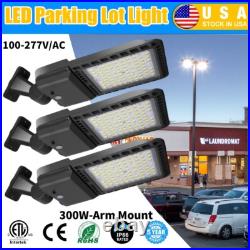 300W Parking Lot Lights 3 Pack Led Shoebox Light Commercial Street Area Lighting