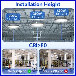 300W UFO LED High Bay Light -US Plug, Energy Efficient for Warehouses/Barns 4PCS