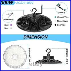 300W UFO LED High Bay Light Warehouse Factory Industrial Ceiling Fixture 43500LM