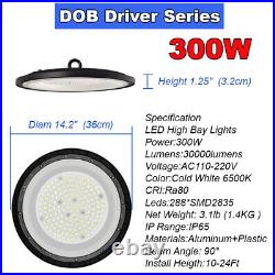 300W UFO Led High Bay Light Factory Gym Warehouse Industrial Garage Light Fxture