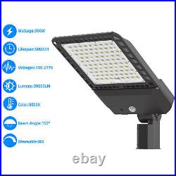300w LED Parking Lot Light Dusk to Dawn Shoebox Area Light 5500k IP65 42000lumen