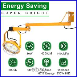 30W LED Dock Lights with Folding Arm 360° Rotatable Lamp Head, IP65, 4200LM UL