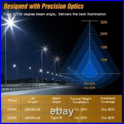 320W 48000LM Outdoor LED Shoebox Parking Lot Light Commercial Street Area Lights