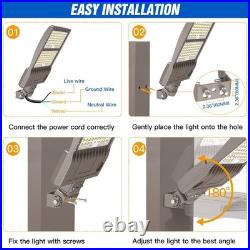 320W 48000LM Outdoor LED Shoebox Parking Lot Light Commercial Street Area Lights