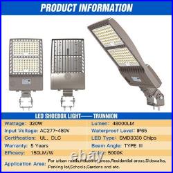 320W 48000LM Outdoor LED Shoebox Parking Lot Light Commercial Street Area Lights
