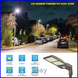 320W Commercial LED Parking Lot Light 44,800Lm 5000K LED Shoebox Pole Light DLC